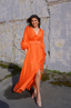 Golightly Queen kjole: Long - Orange