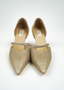 Golightly Ellemy Leather Pumps - Glittery Gold