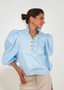 Golightly Sally Blouse - Light Blue/gold