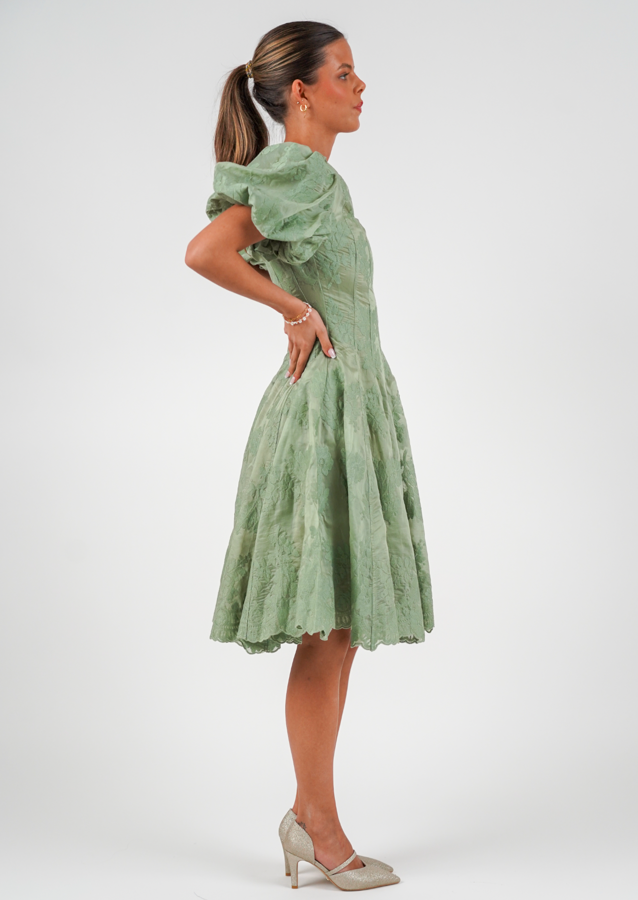 Queen Dress: Long - Dusty Green
