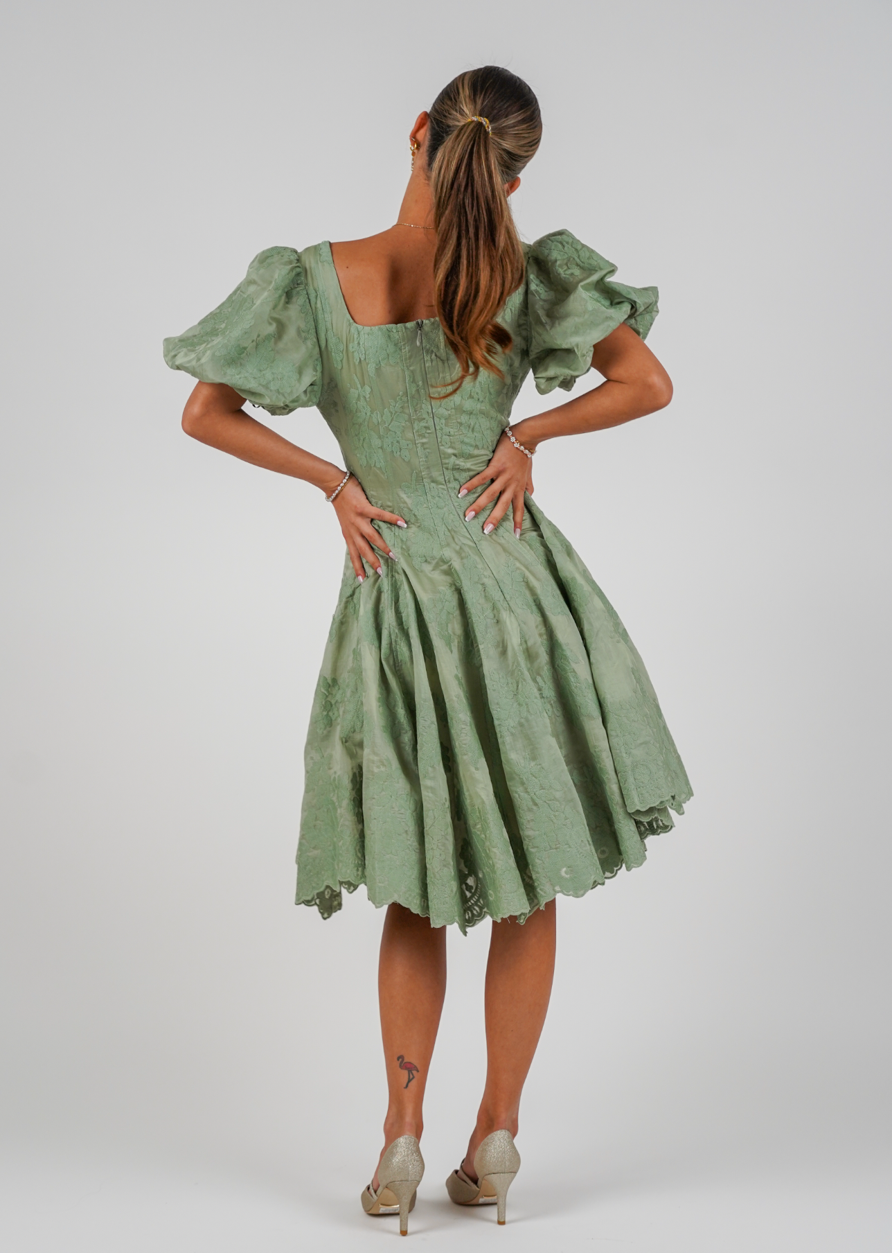 Queen Dress: Long - Dusty Green