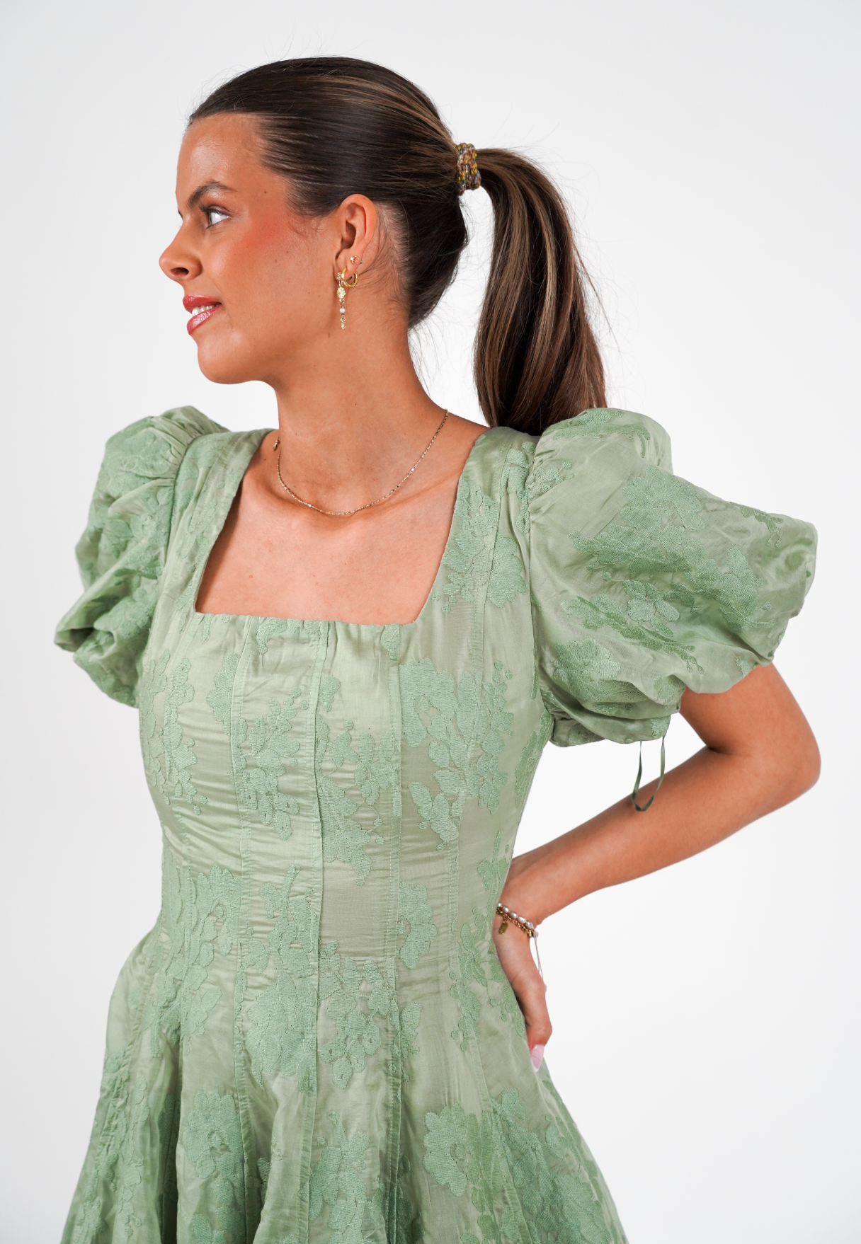Queen Dress: Long - Dusty Green