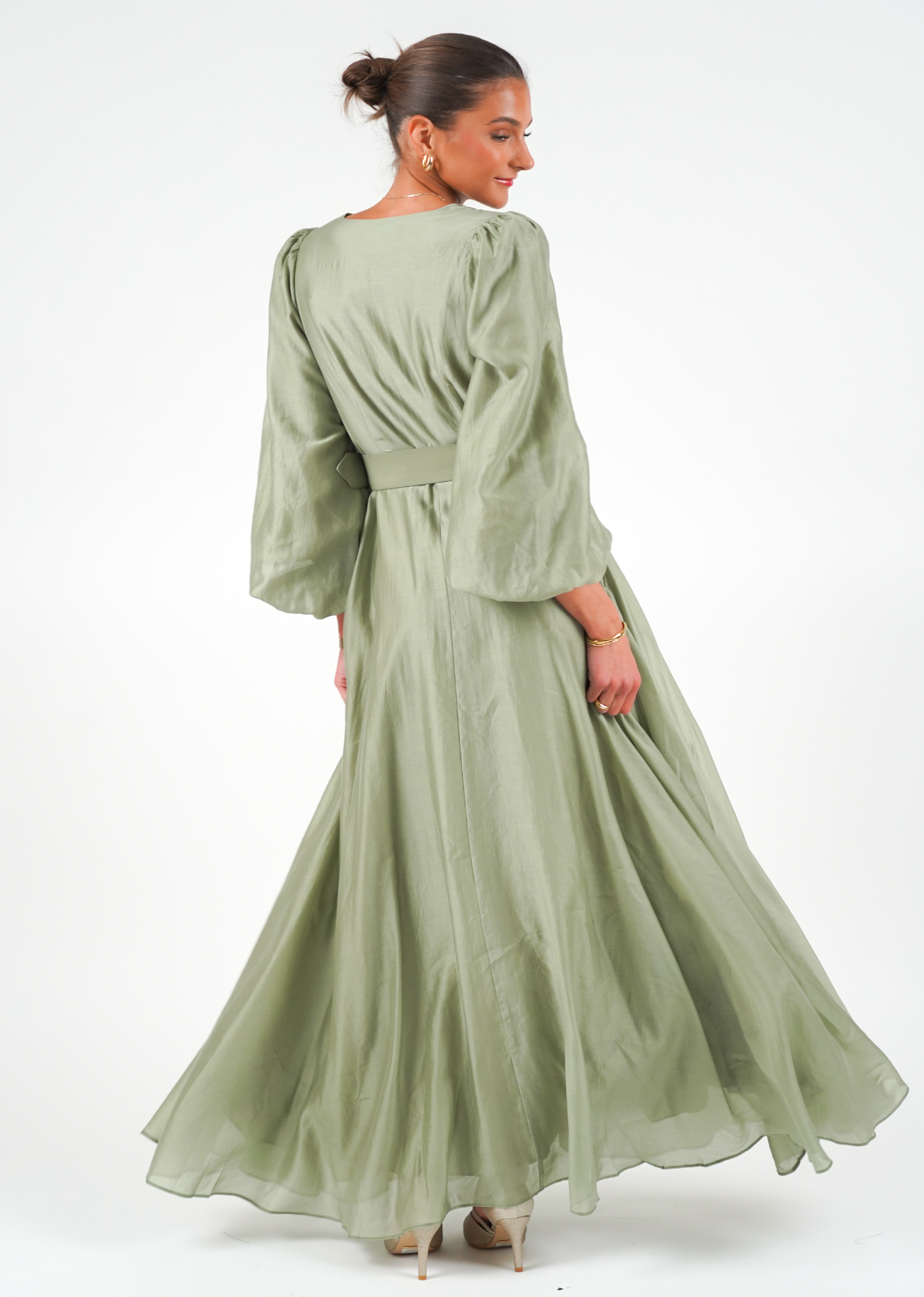 Queen kjole: Long - Dusty Green