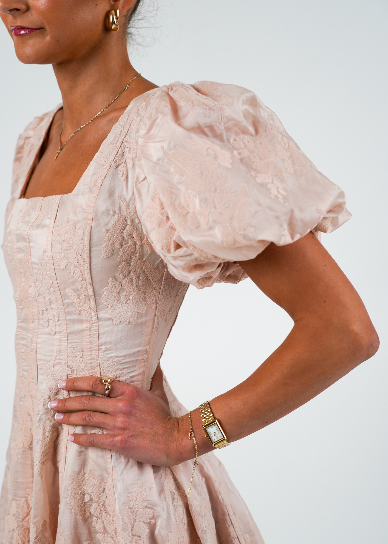 Elina Lace Kjole - Pastel Pink