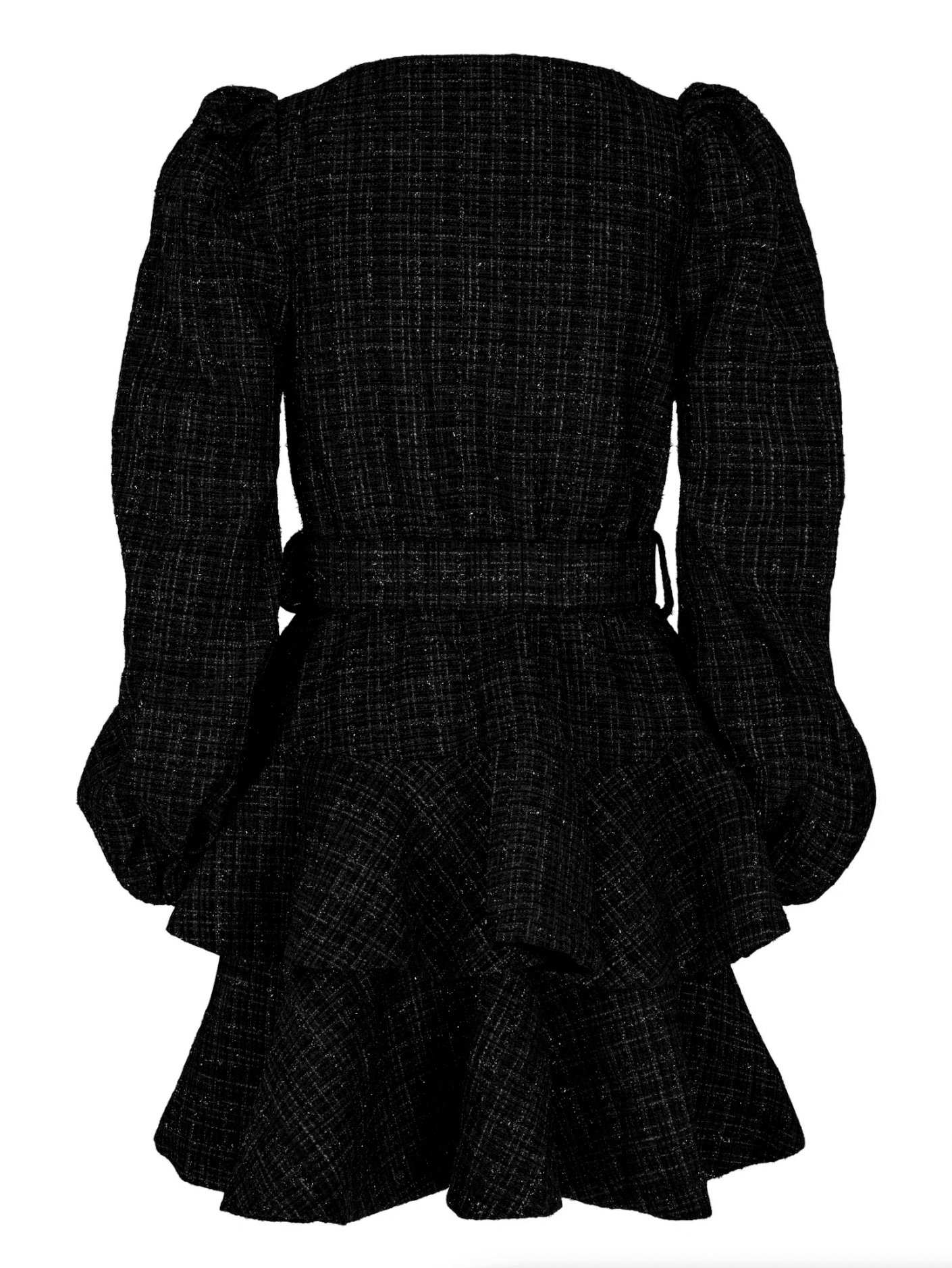 Golightly Wavy Tweed Kjole - Black
