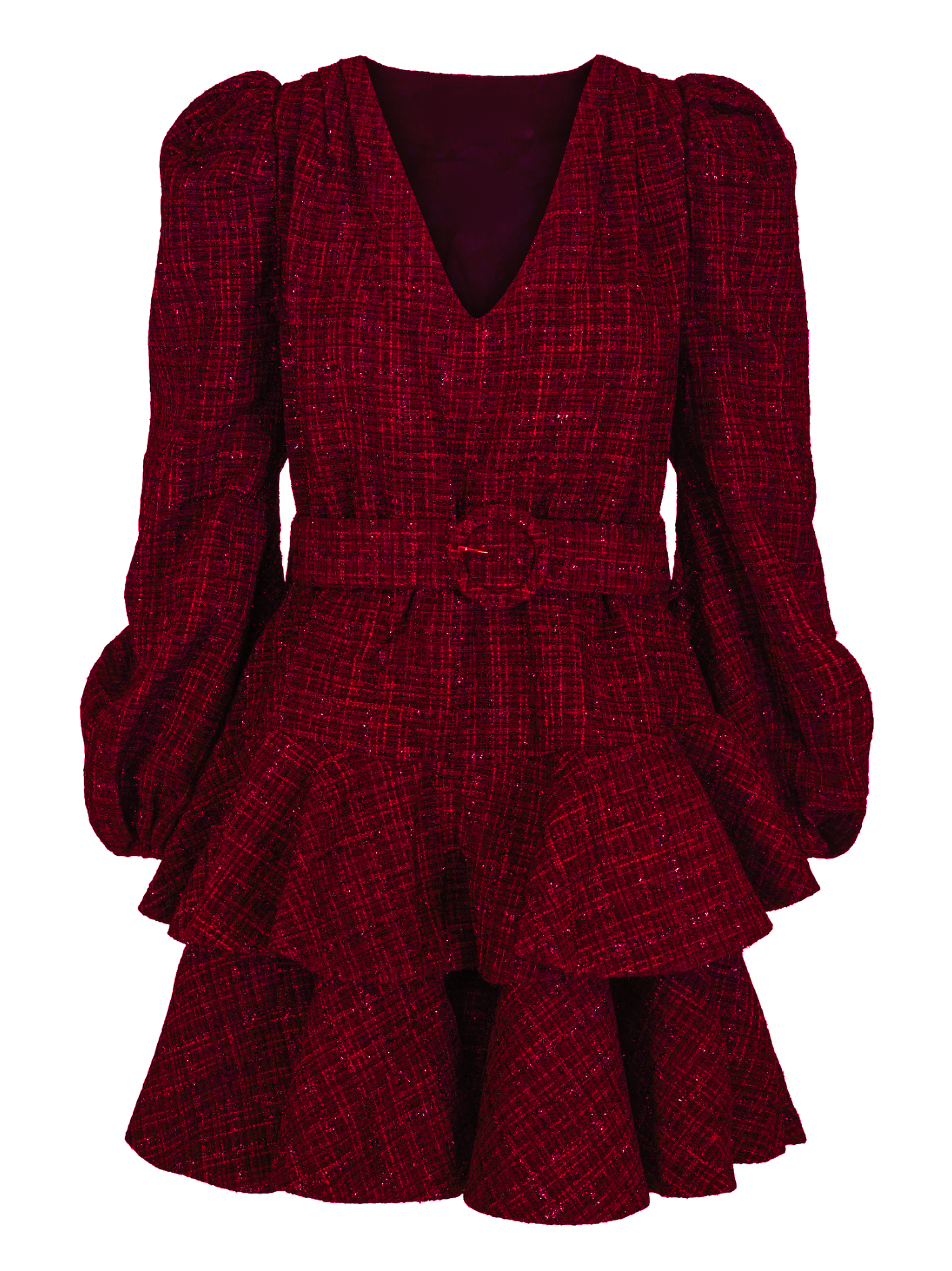 Golightly Wavy Tweed kjole - Bordeaux