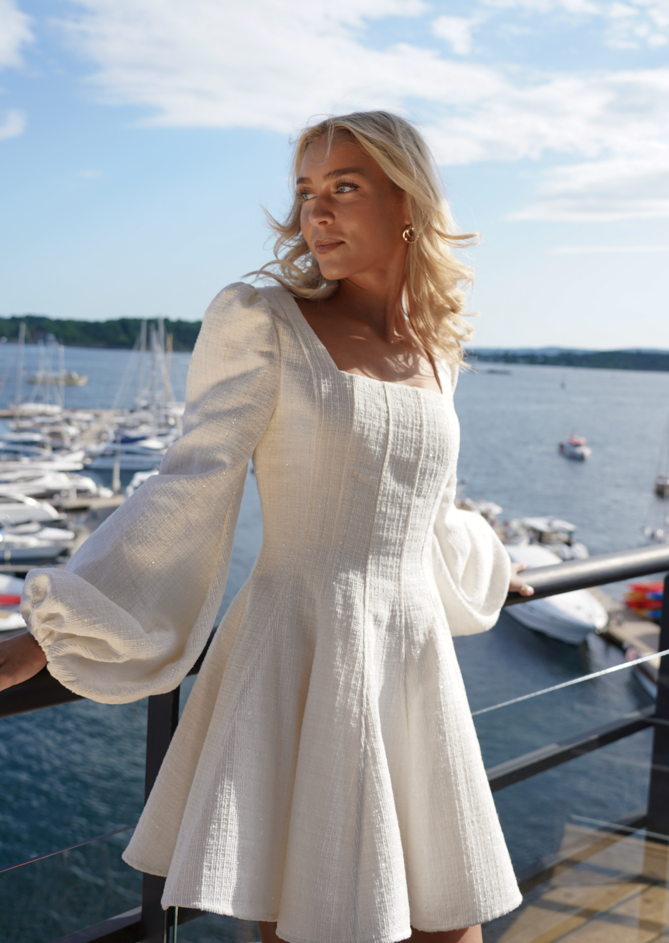 Golightly Sophie Tweed Kjole - Off White