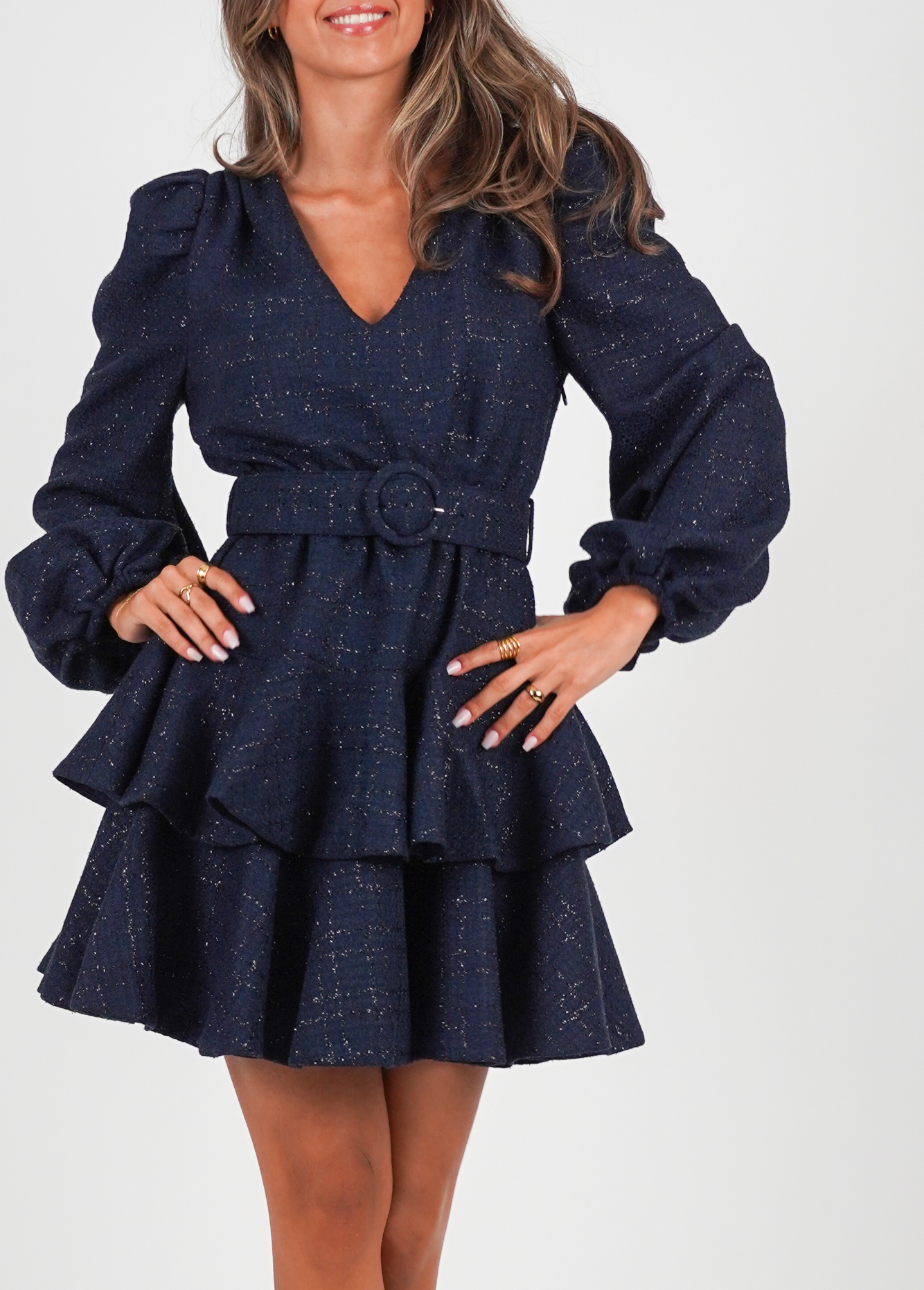 Golightly Wavy Kjole - Midnight Blue