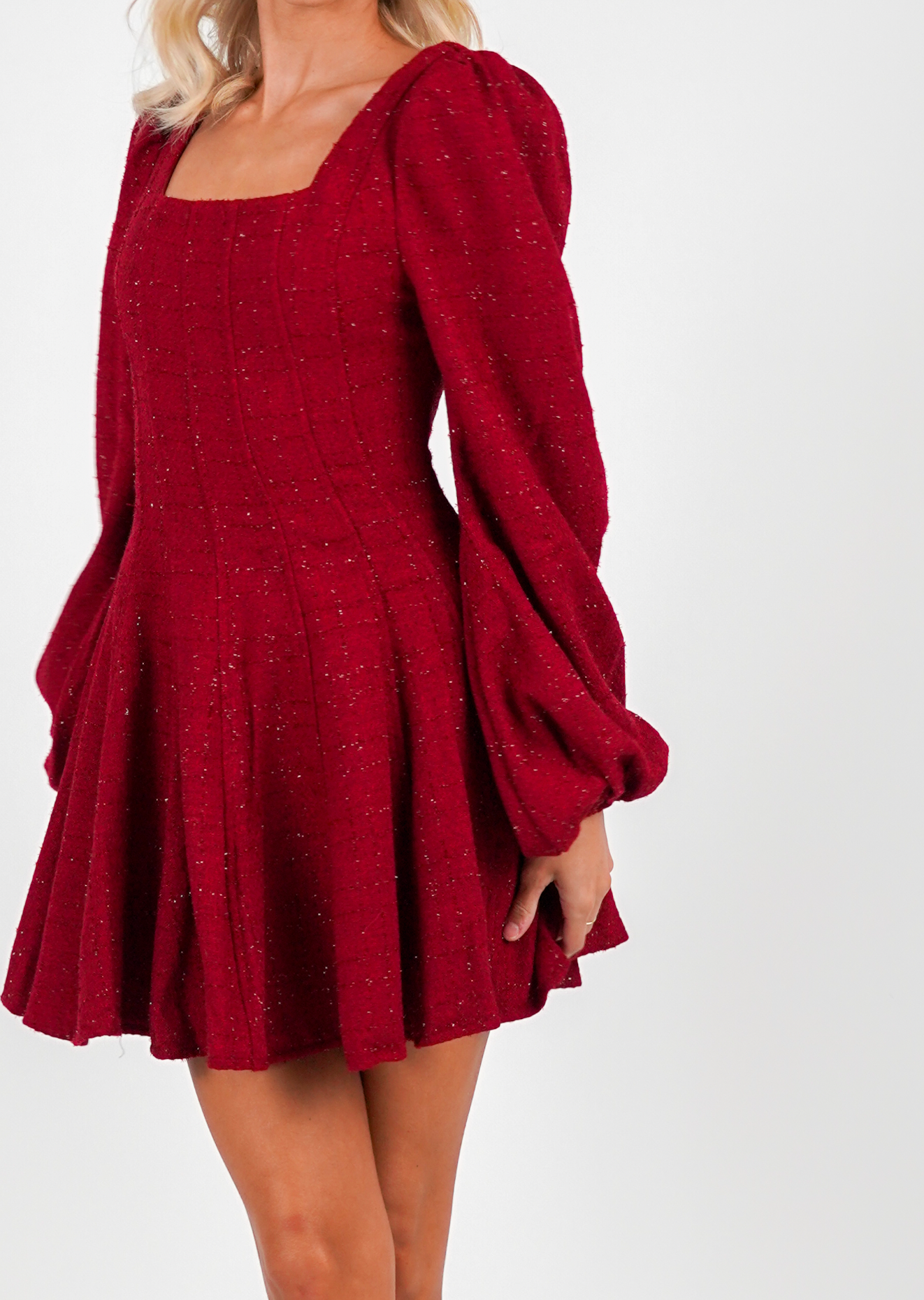 Golightly Sophie Tweed Kjole - Bordeaux
