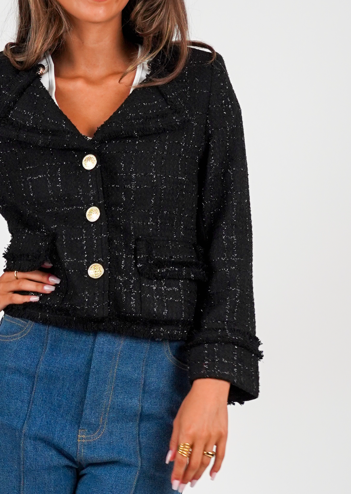 Golightly Tweed Jacket - Black
