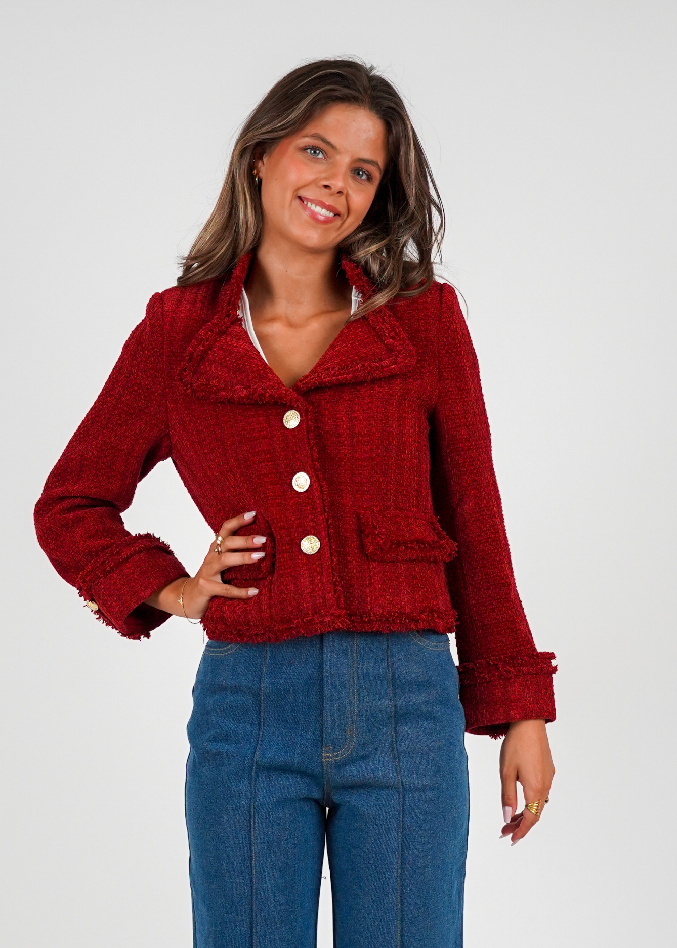 Golightly Tweed Jacket - Bordeaux