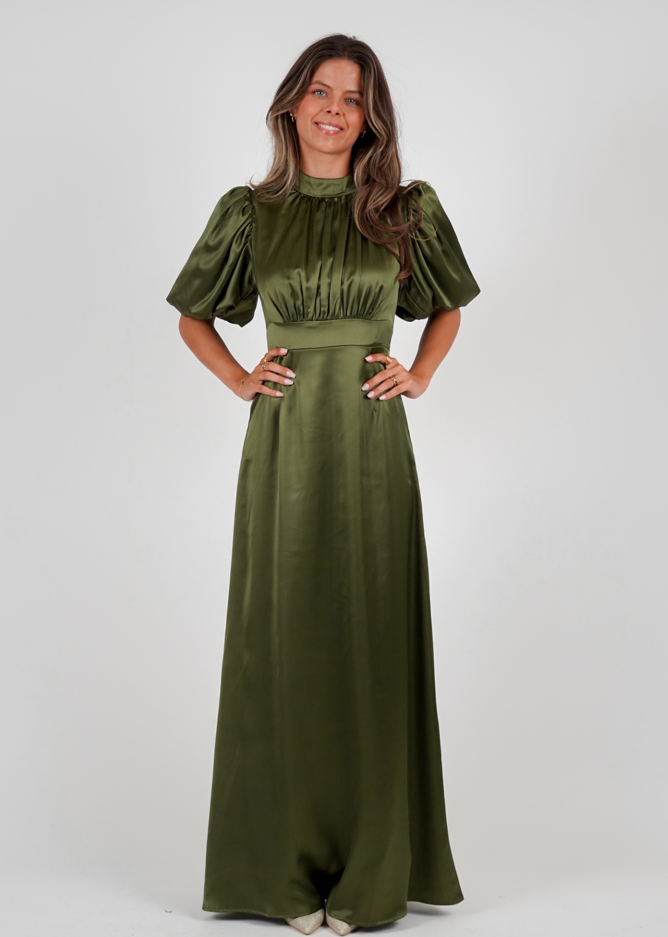 Golightly Holly Kjole: Long - Olive Green
