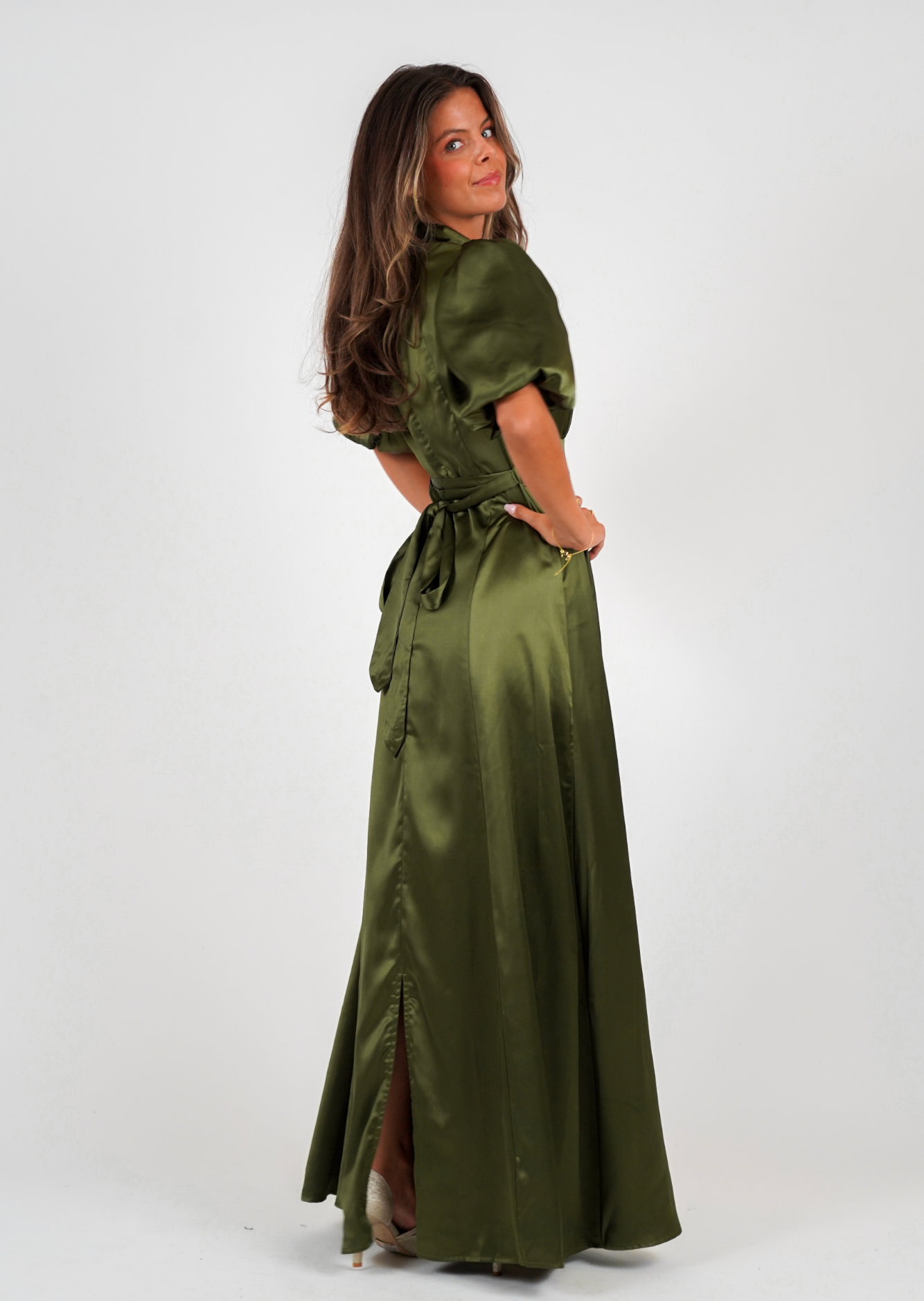 Golightly Holly Kjole: Long - Olive Green