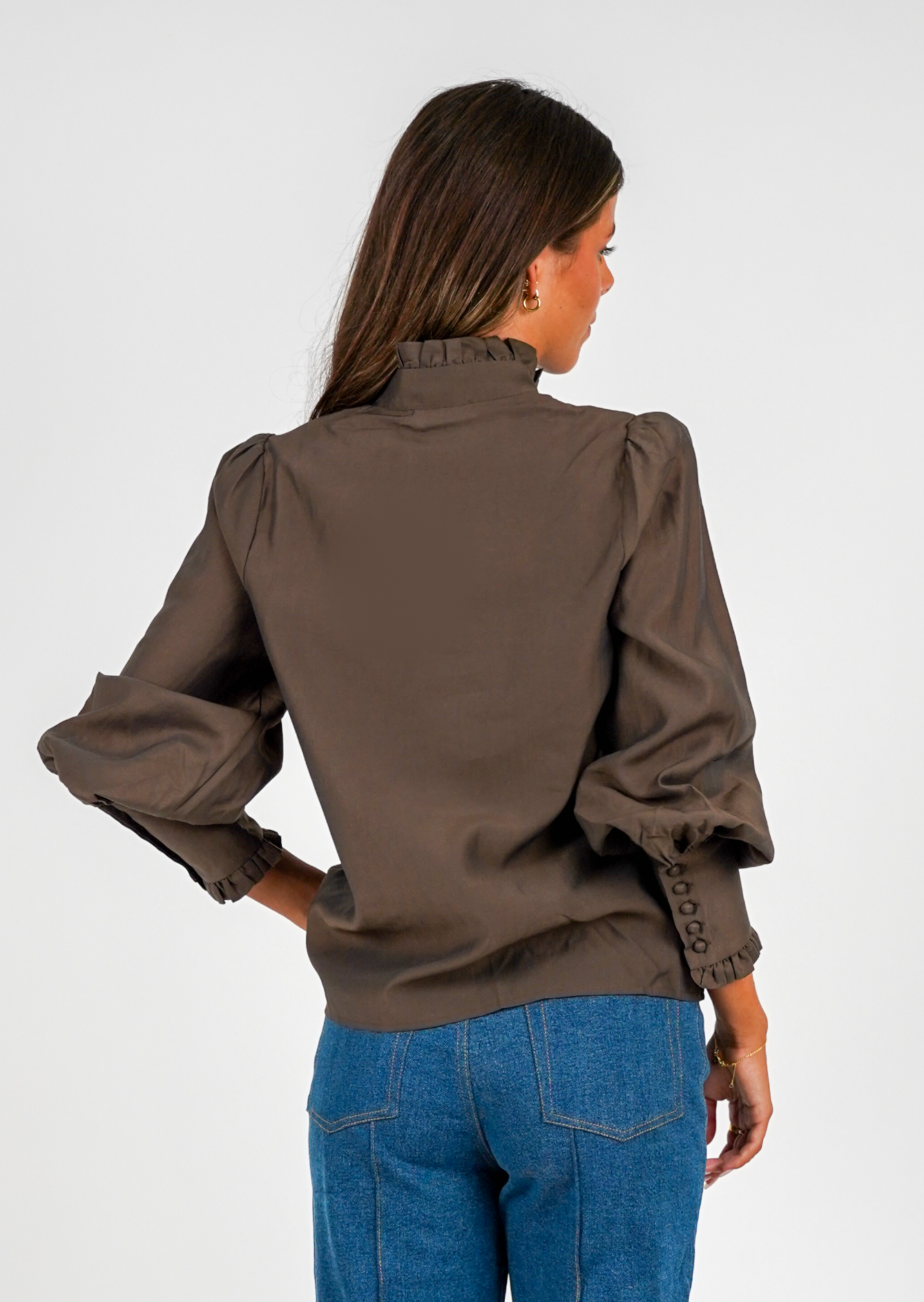 Golightly Wisteria Blouse - Coffee Brown
