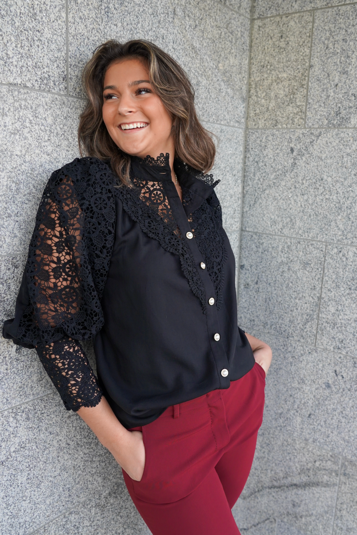 Flower blouse Black Golightly.no