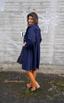 Golightly Trenchcoat - Deep Blue & Coral