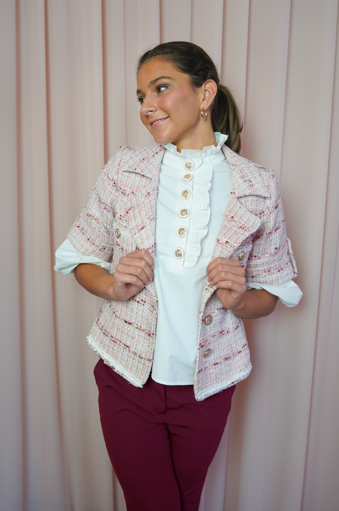 Milano jacket - Pink tweed