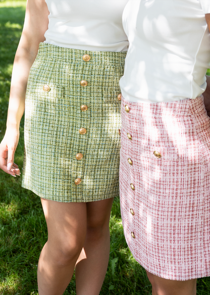 Mille skirt Green tweed