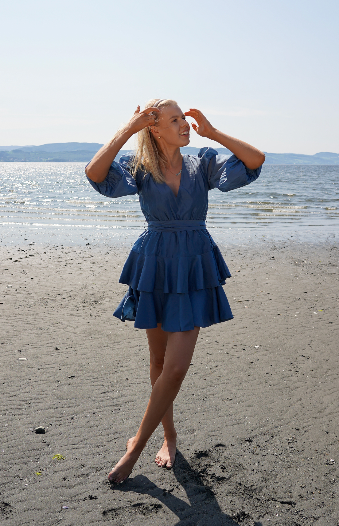 Wavy Dress - Dusty Blue