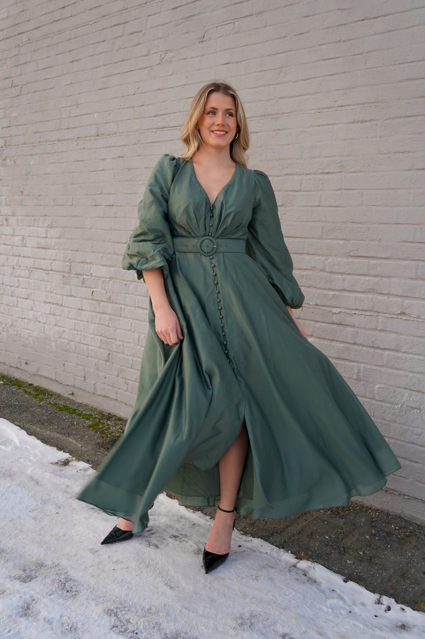 Green maxi top skirt queen