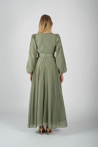 Queen Dress: Long - Dusty Green