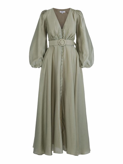 Queen Dress: Long - Dusty Green