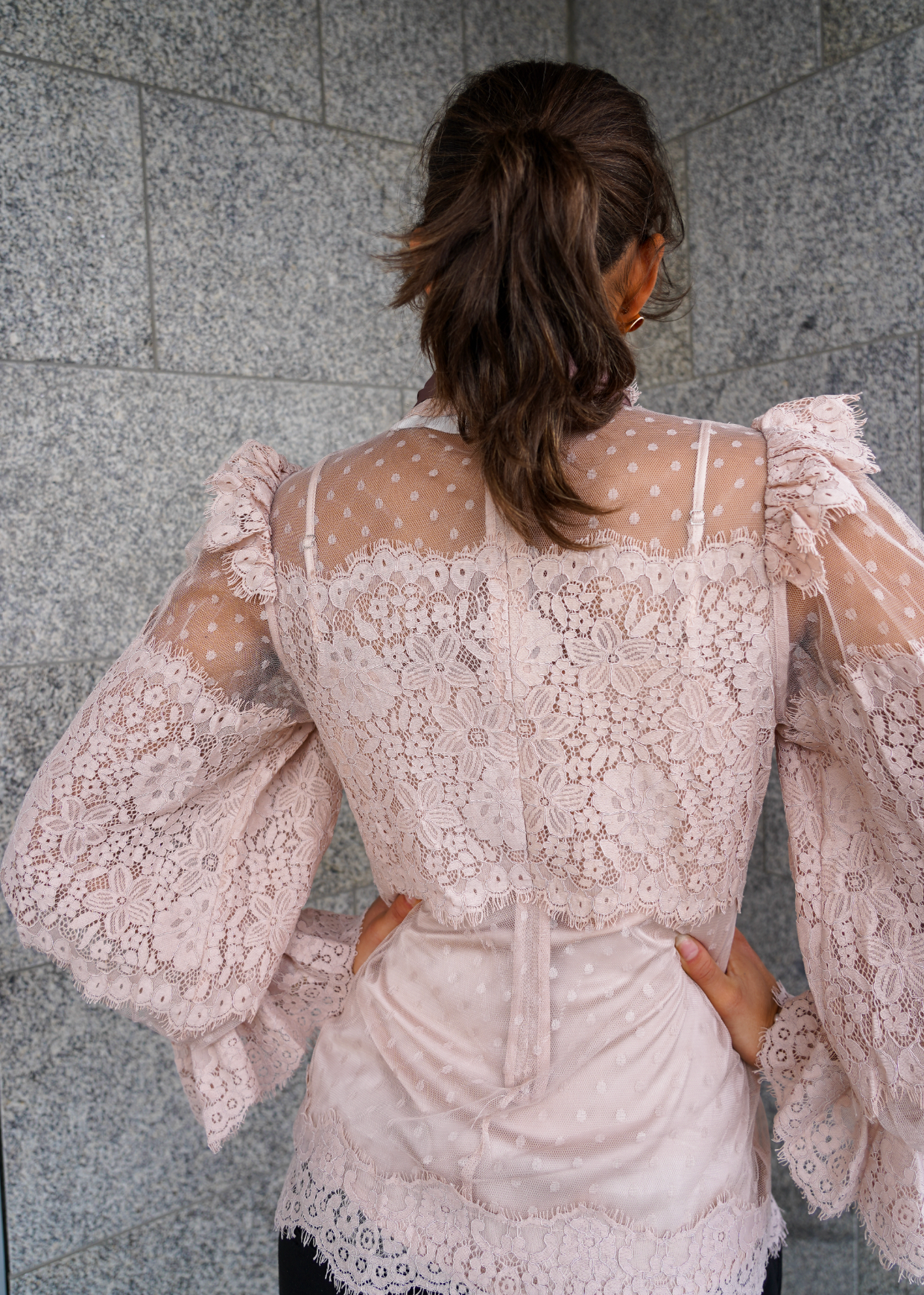 Marie Antoniette Blouse - Blush Pink