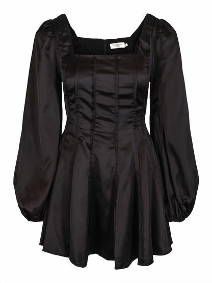 Sophie Satin Dress - Black