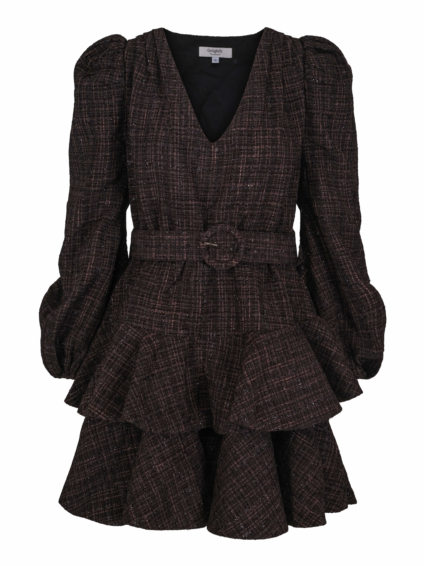 Wavy Dress - Black Tweed