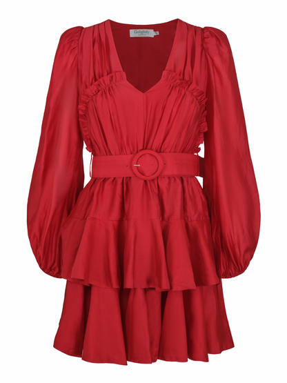 Iris Dress - Deep Red