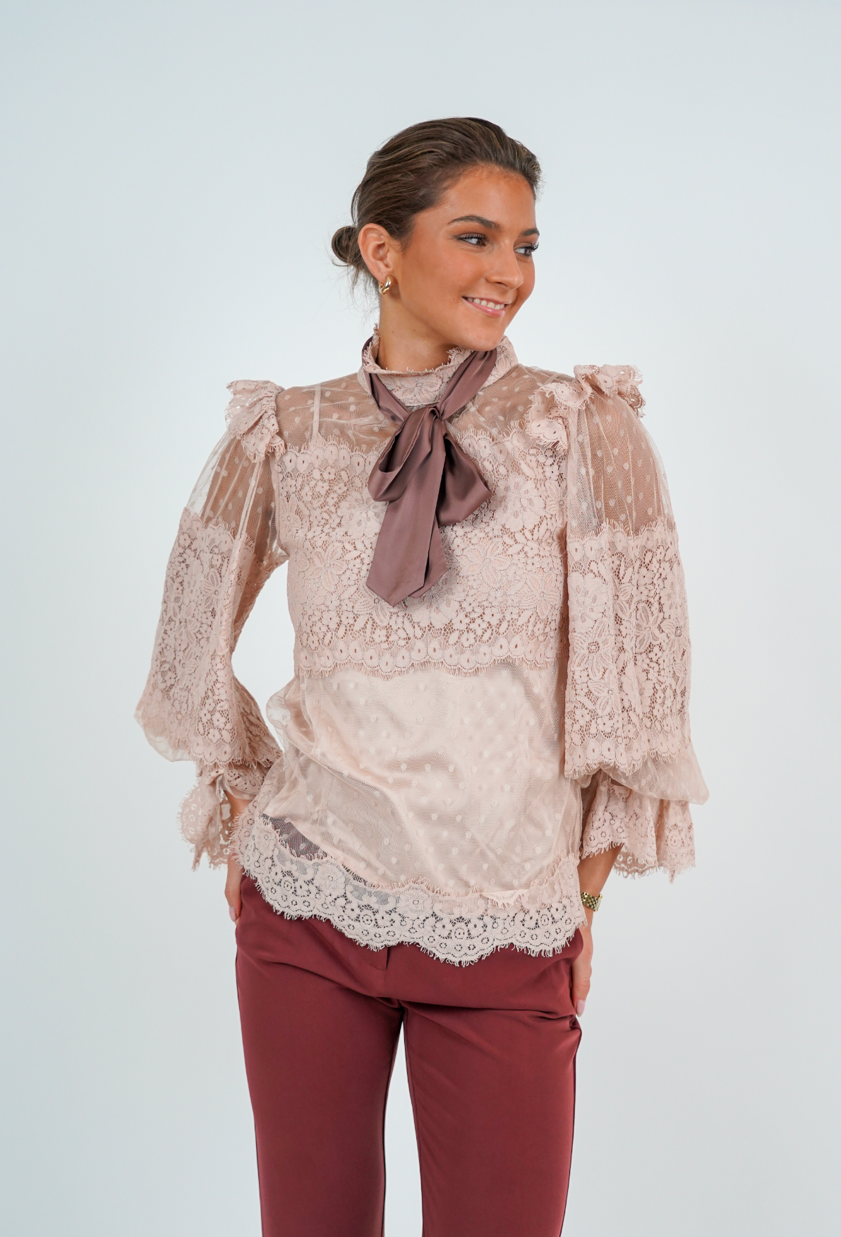 Marie Antoniette Blouse - Blush Pink