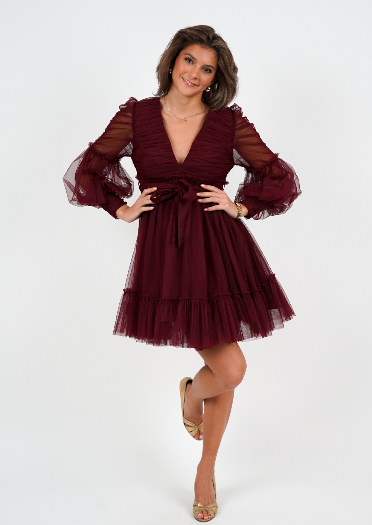 Aurora Dress - Bordeaux