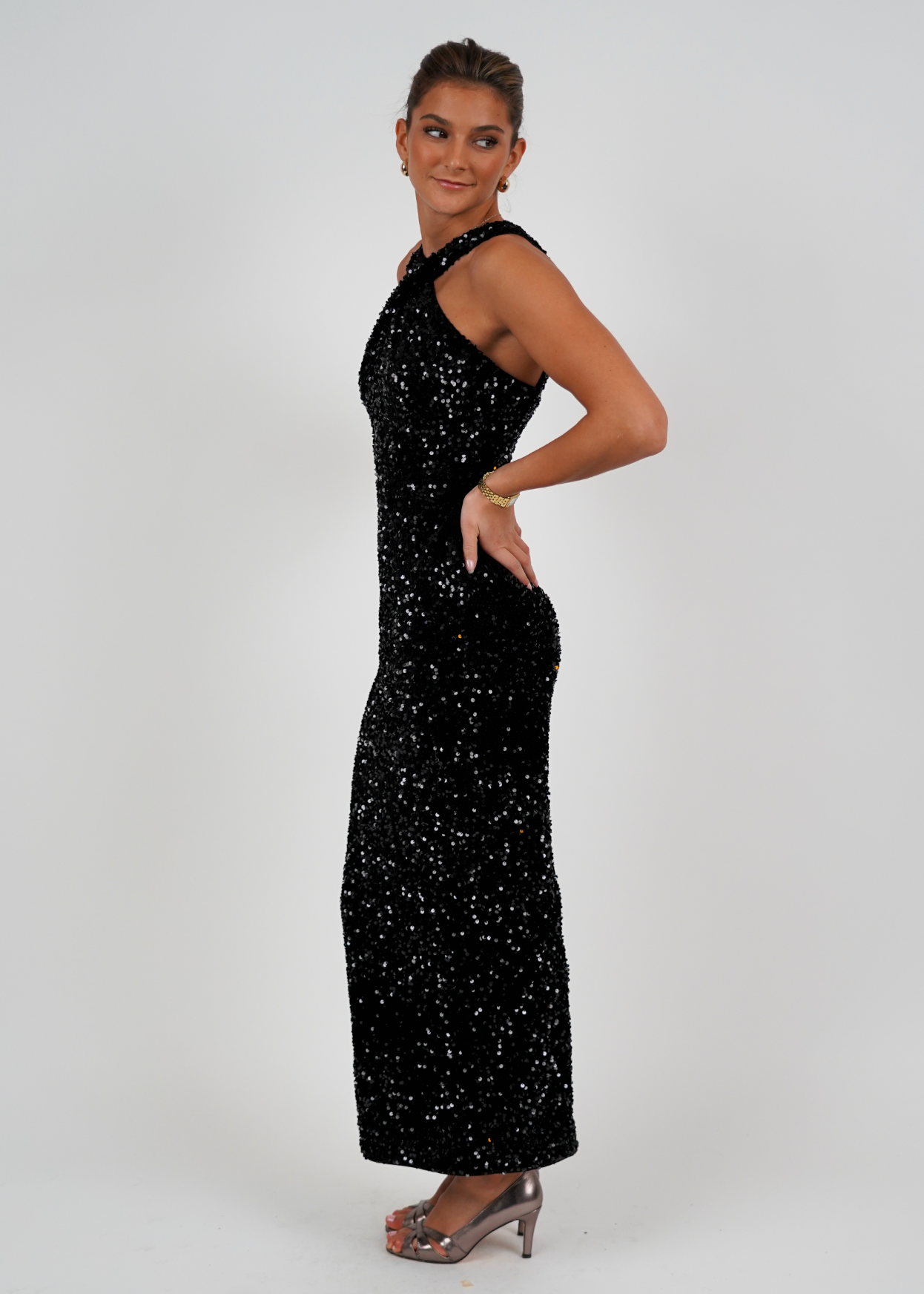 Felicity Dress - Black Sequins