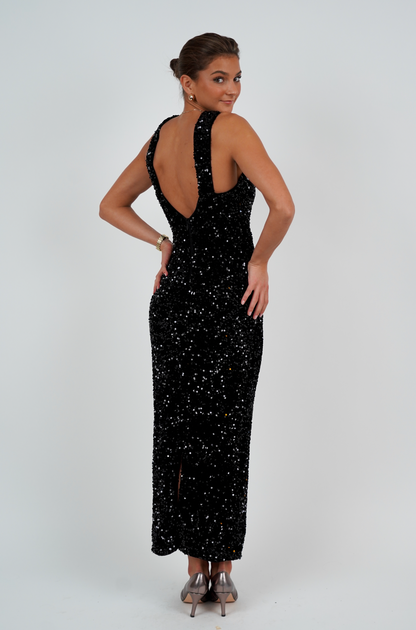 Felicity Dress - Black Sequins