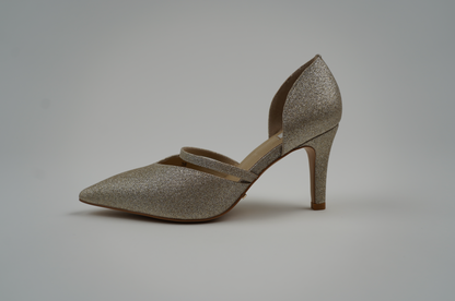 Ellemy Leather Pumps - Glittery Gold