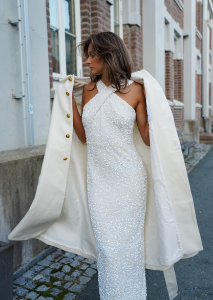 Felicity Dress - Off White Sequins