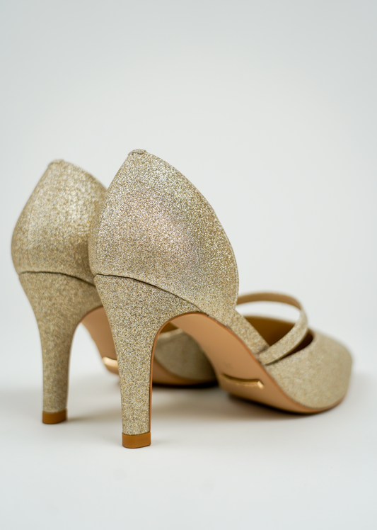 Ellemy Leather Pumps - Glittery Gold