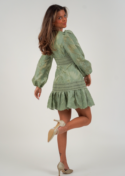 Castle Lace dress - Pastel Green