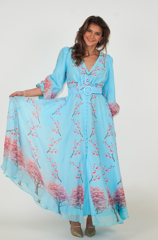 Queen Dress: Long - Blossom Print