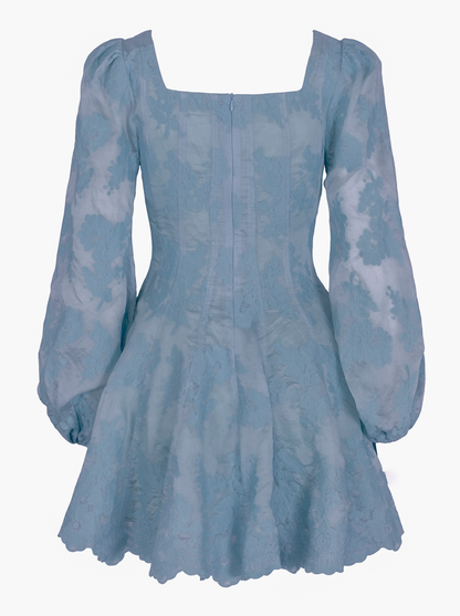 Sophie Lace Dress - Dusty Blue