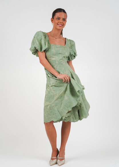 Queen Dress: Long - Dusty Green