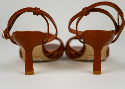 Ellemy Leather Sandals - Coqnac Brown