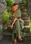 Golightly Holly Kjole: Long - Olive Green