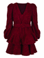 Golightly Wavy Tweed kjole - Deep Red