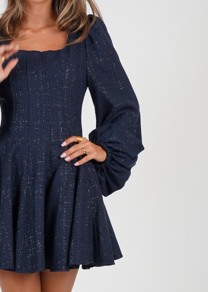 Golightly Sophie Tweed Kjole - Midnight Blue