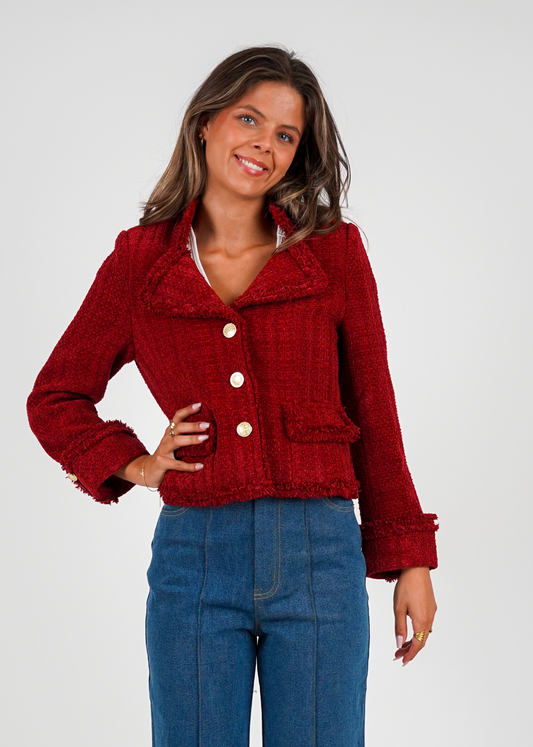 Golightly Tweed Jacket - Bordeaux