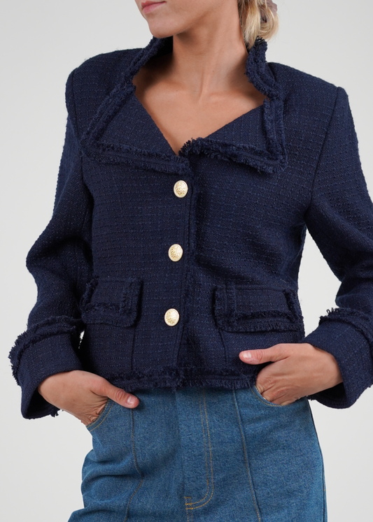 Golightly Tweed Jacket - Navy