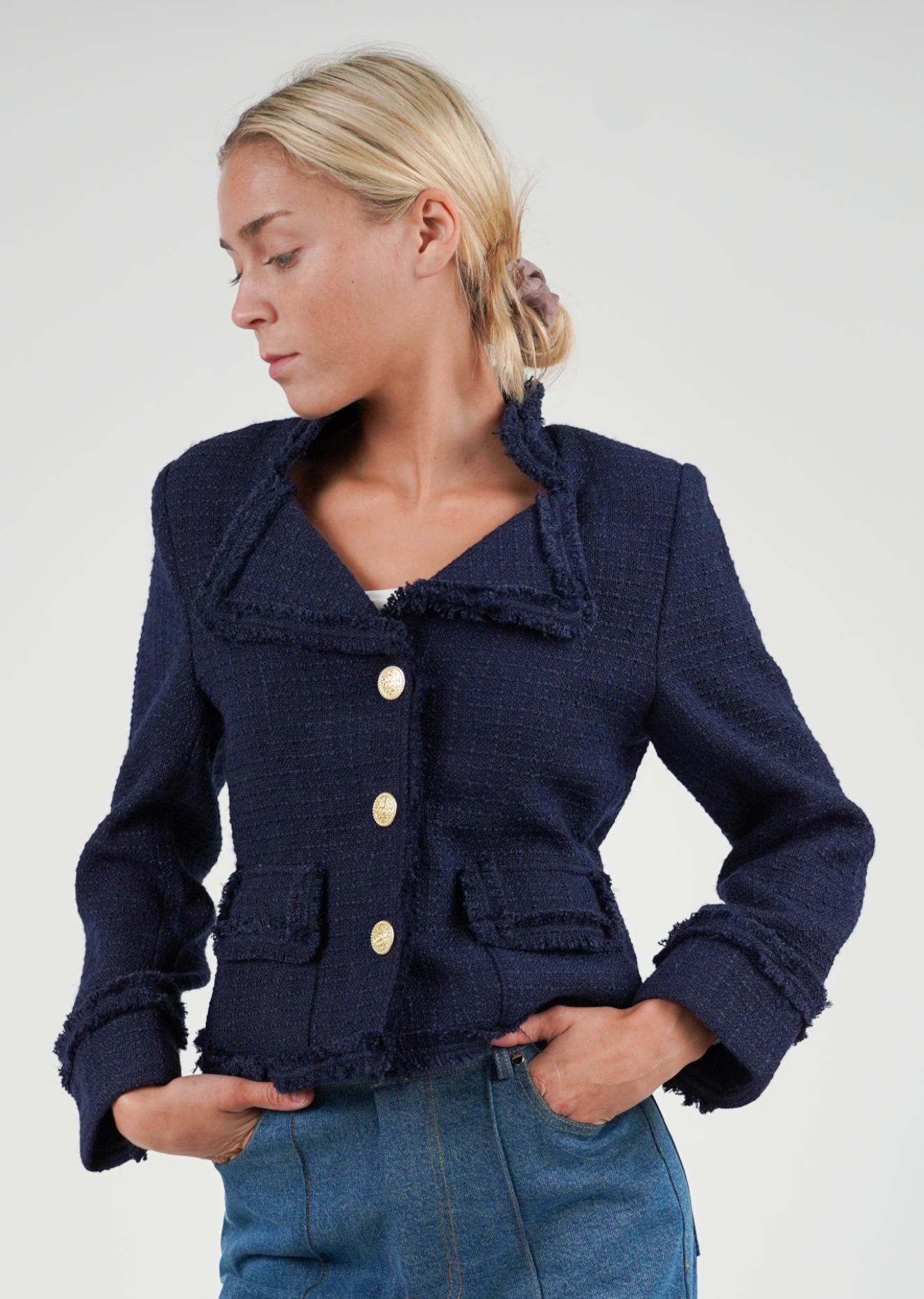 Golightly Tweed Jacket - Navy