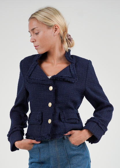 Golightly Tweed Jacket - Navy