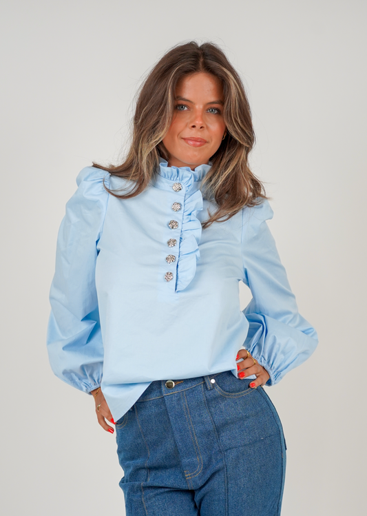 Golightly Sally Blouse - Light Blue